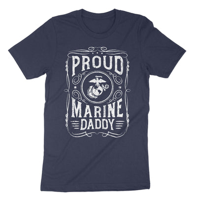 Navy Proud Marine Daddy T-Shirt#color_navy