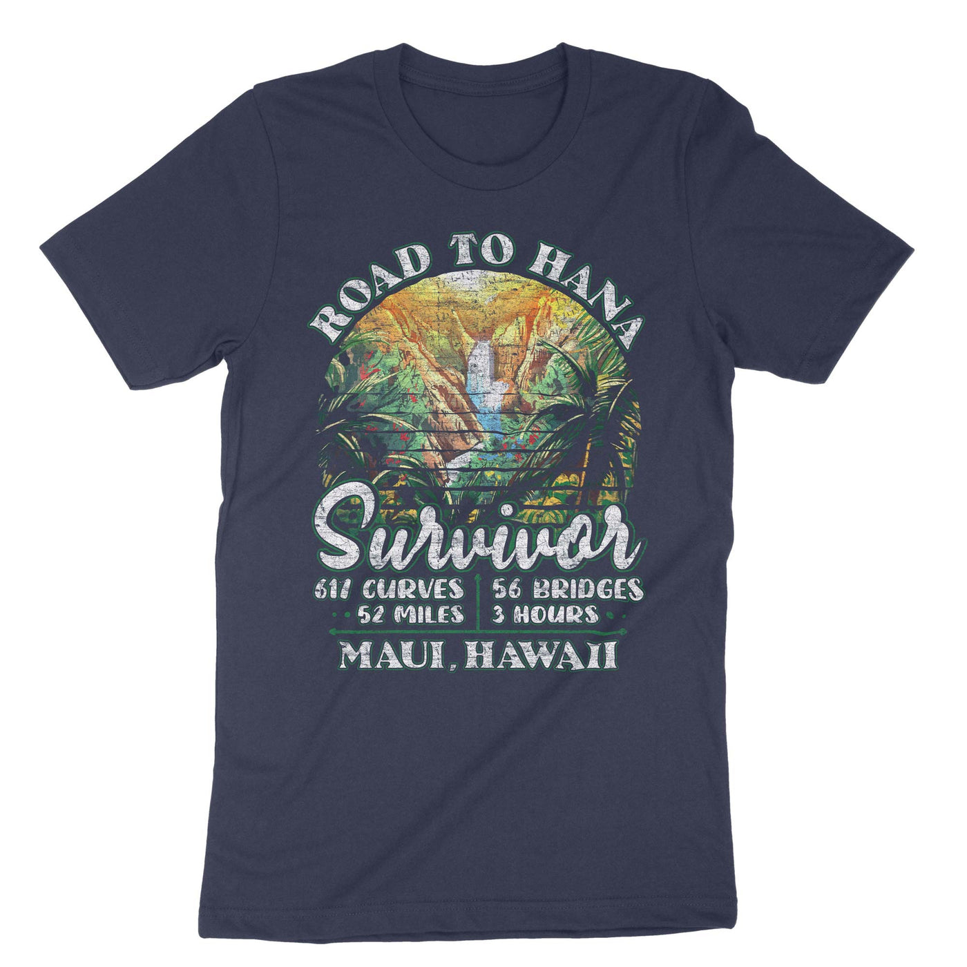 Navy Road To Hana Survivor T-Shirt#color_navy