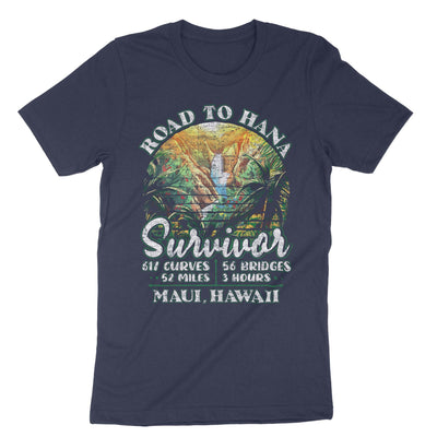 Navy Road To Hana Survivor T-Shirt#color_navy