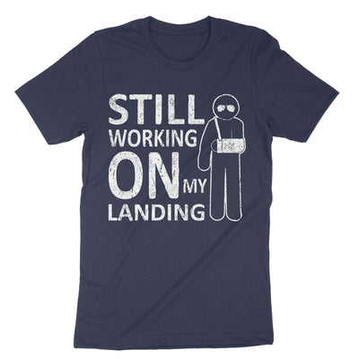 Navy Still Working On My Landing T-Shirt#color_navy