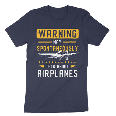 Navy Warning May Spontaneously Talk About Airplanes T-Shirt#color_navy