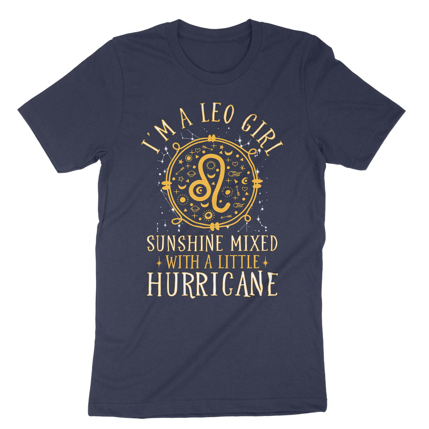 Navy Im A Leo Girl Zodiac T-Shirt#color_navy