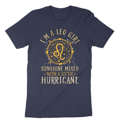 Navy Im A Leo Girl Zodiac T-Shirt#color_navy