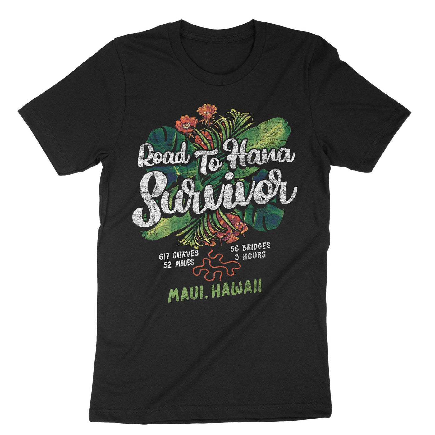 Black Road To Hana Survivor T-Shirt#color_black