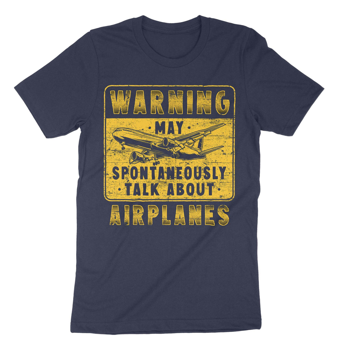 Navy Warning May Spontaneously Talk About Airplanes T-Shirt#color_navy
