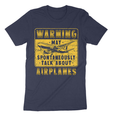 Navy Warning May Spontaneously Talk About Airplanes T-Shirt#color_navy