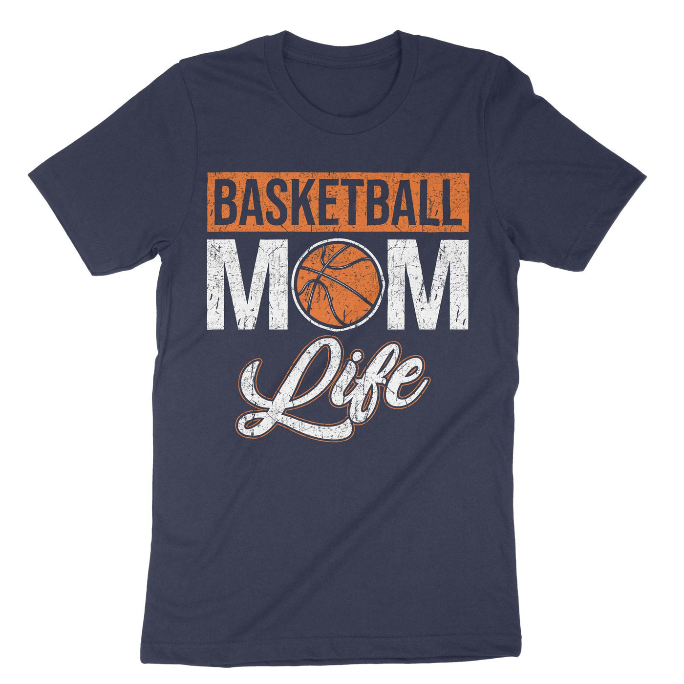 Navy Basketball Mom Life T-Shirt#color_navy