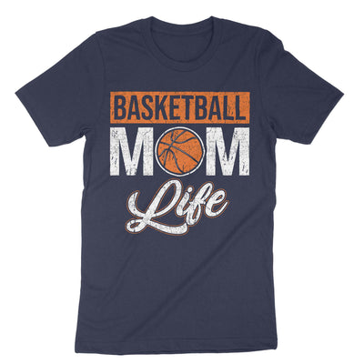 Navy Basketball Mom Life T-Shirt#color_navy