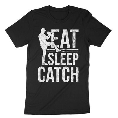 Black Eat Sleep Catch T-Shirt#color_black