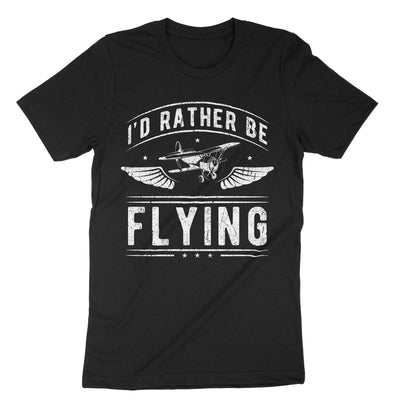 Black Id Rather Be Flying T-Shirt#color_black