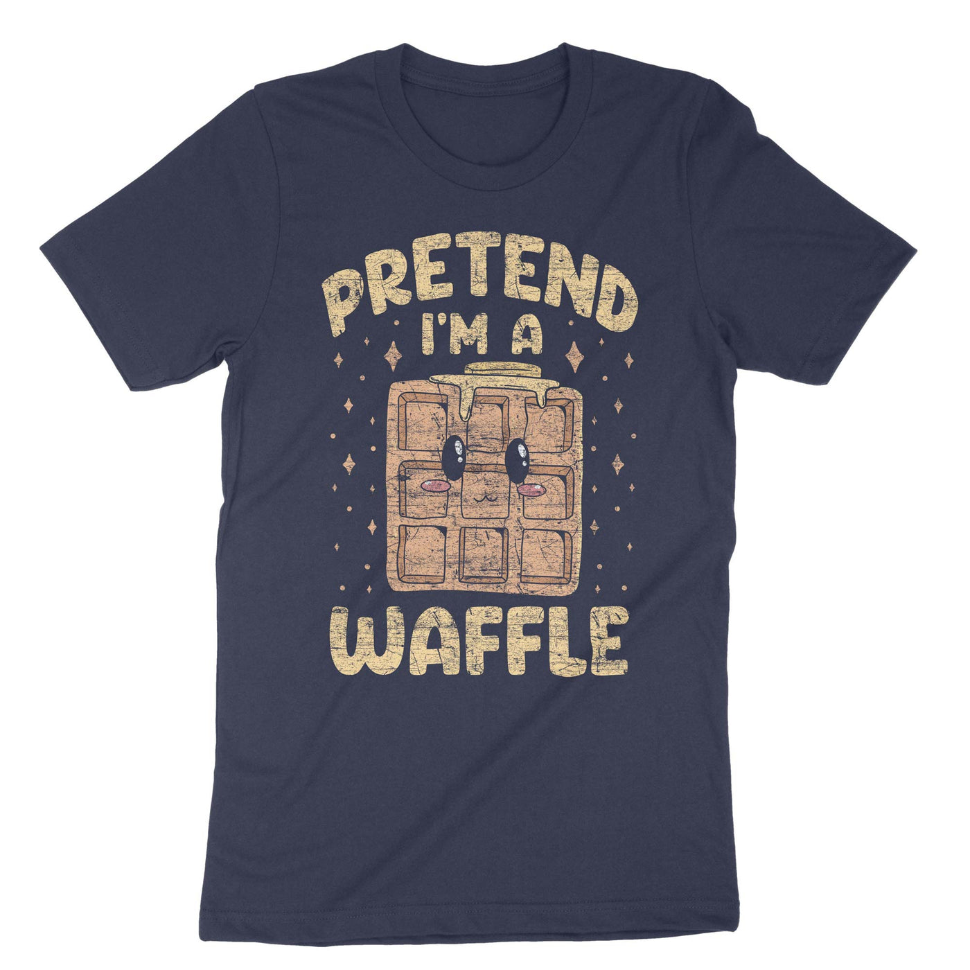 Navy Pretend Im A Waffle T-Shirt#color_navy