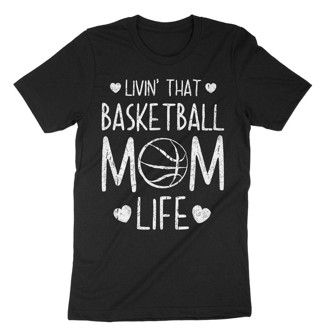 Black Basketball Mom Life T-Shirt#color_black