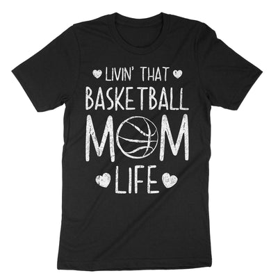 Black Basketball Mom Life T-Shirt#color_black