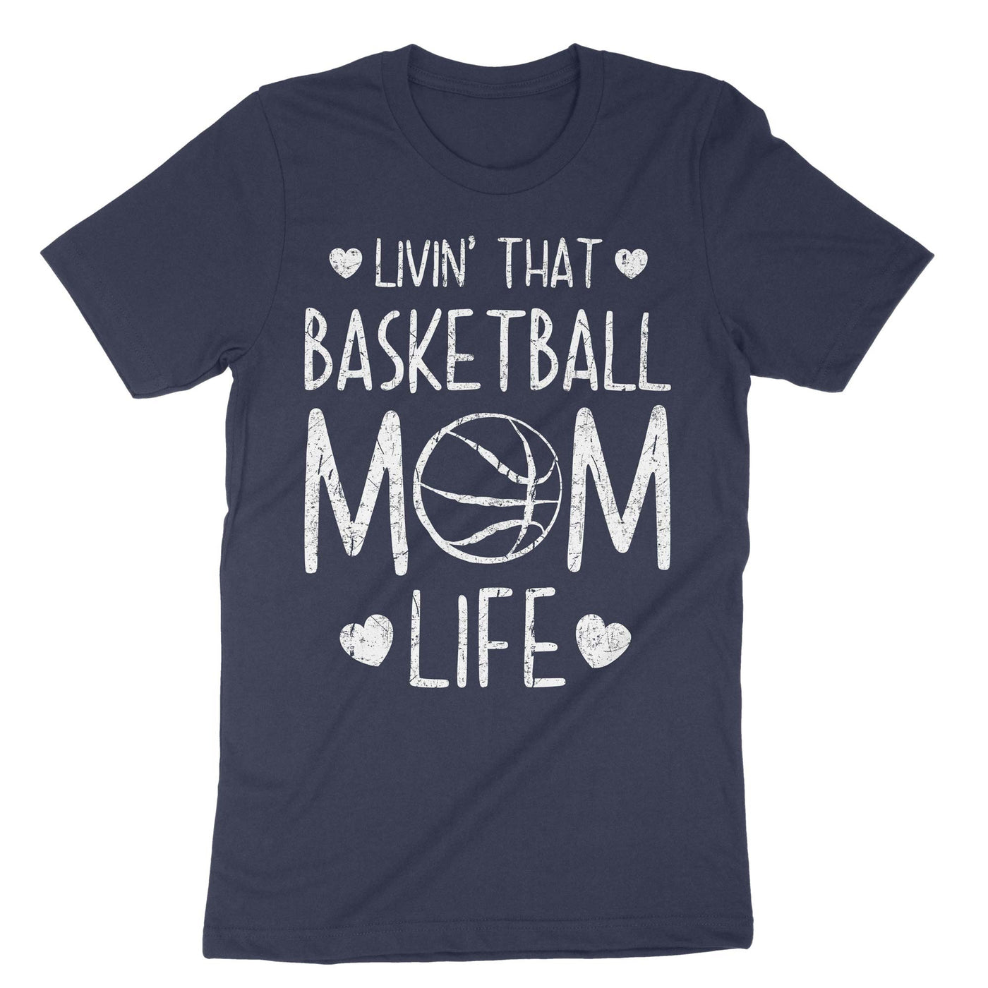 Navy Basketball Mom Life T-Shirt#color_navy