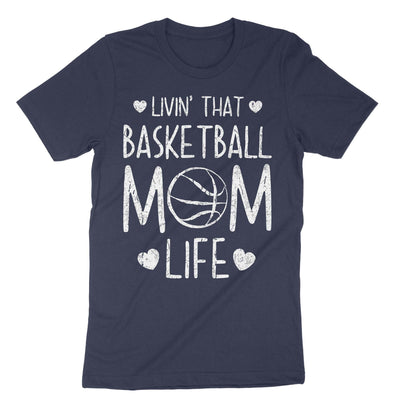 Navy Basketball Mom Life T-Shirt#color_navy