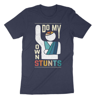 Navy I Do My Own Stunts Broken Hand T-Shirt#color_navy