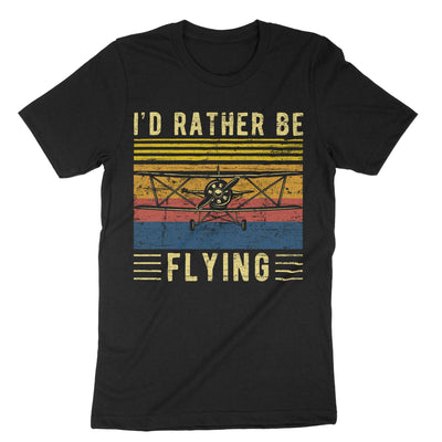 Black Id Rather Be Flying T-Shirt#color_black