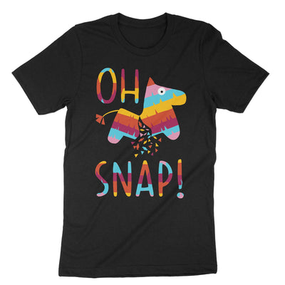 Black Oh Snap Funny Pinata T-Shirt#color_black