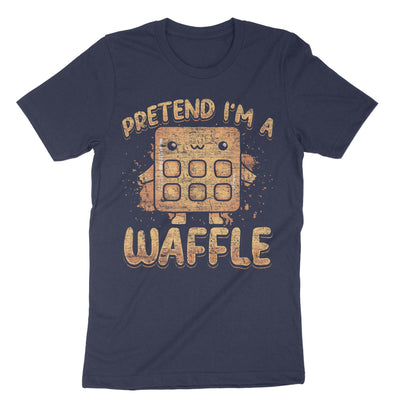 Navy Pretend Im A Waffle T-Shirt#color_navy