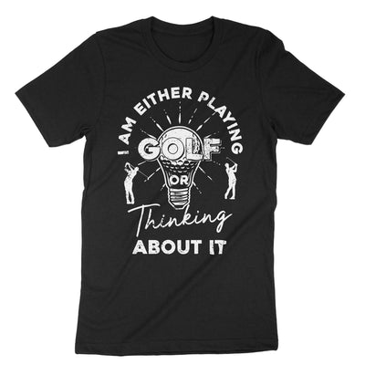 Black Playing Golf T-Shirt#color_black