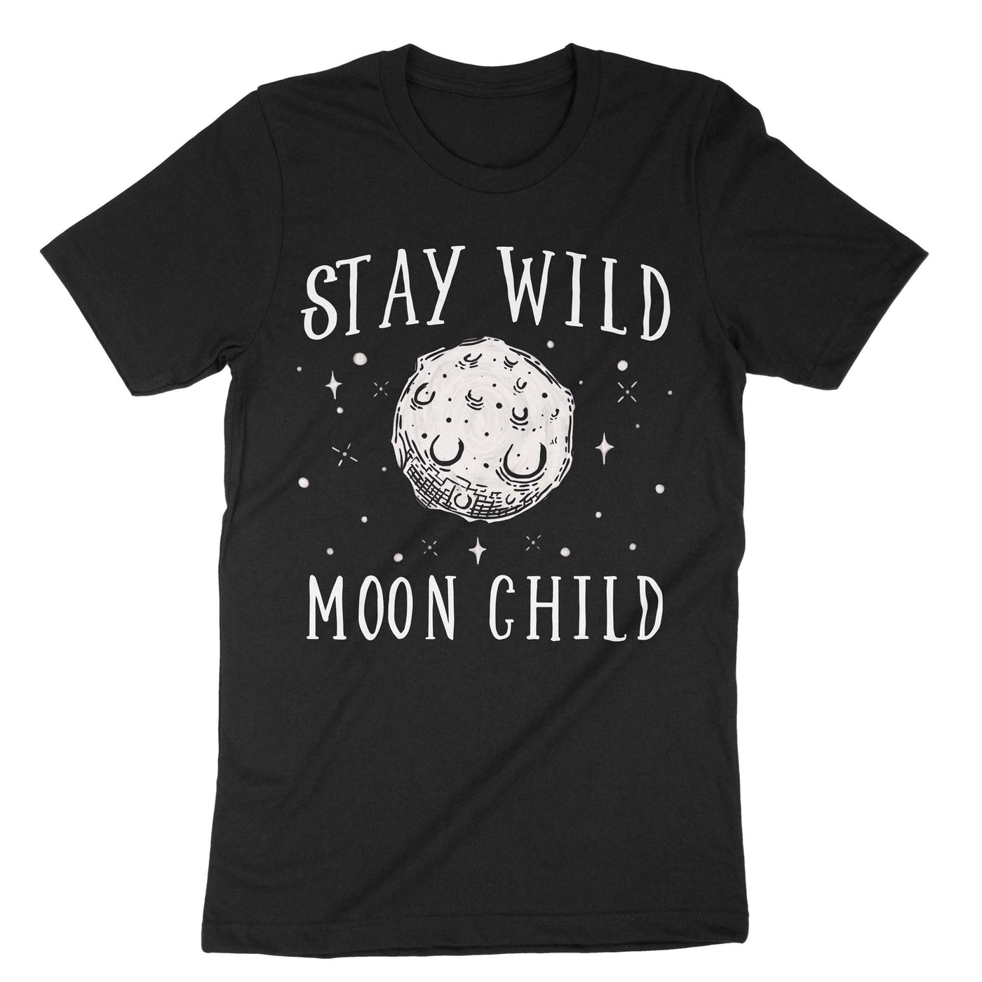 Black Stay Wild Moon Child T-Shirt#color_black