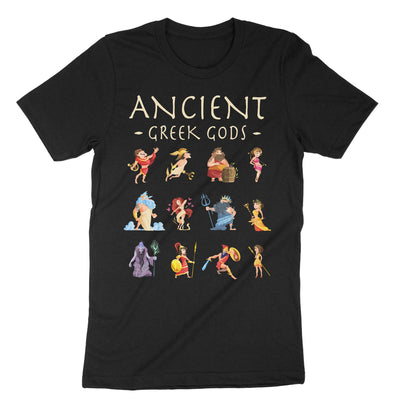 Black Greek Mythodology Gods T-Shirt#color_black