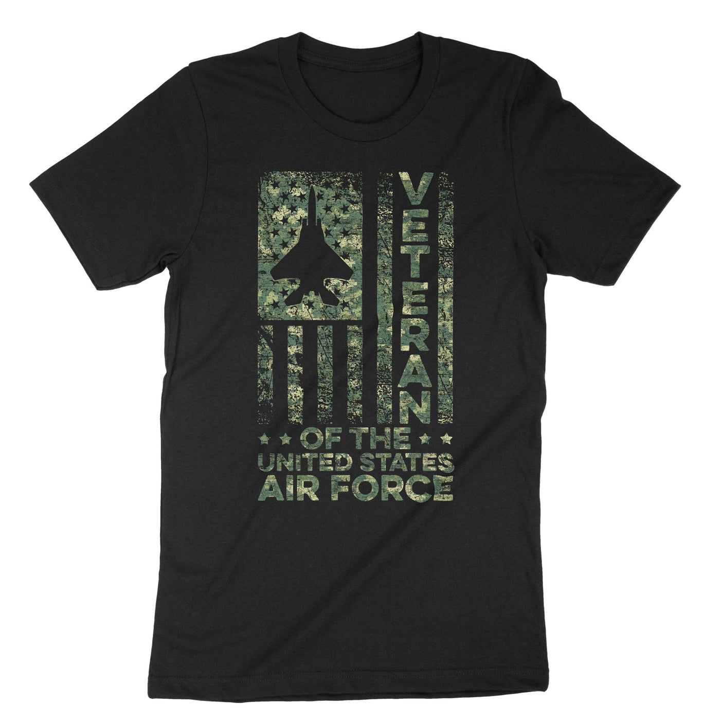 Black Us Flag Air Force Veteran T-Shirt#color_black