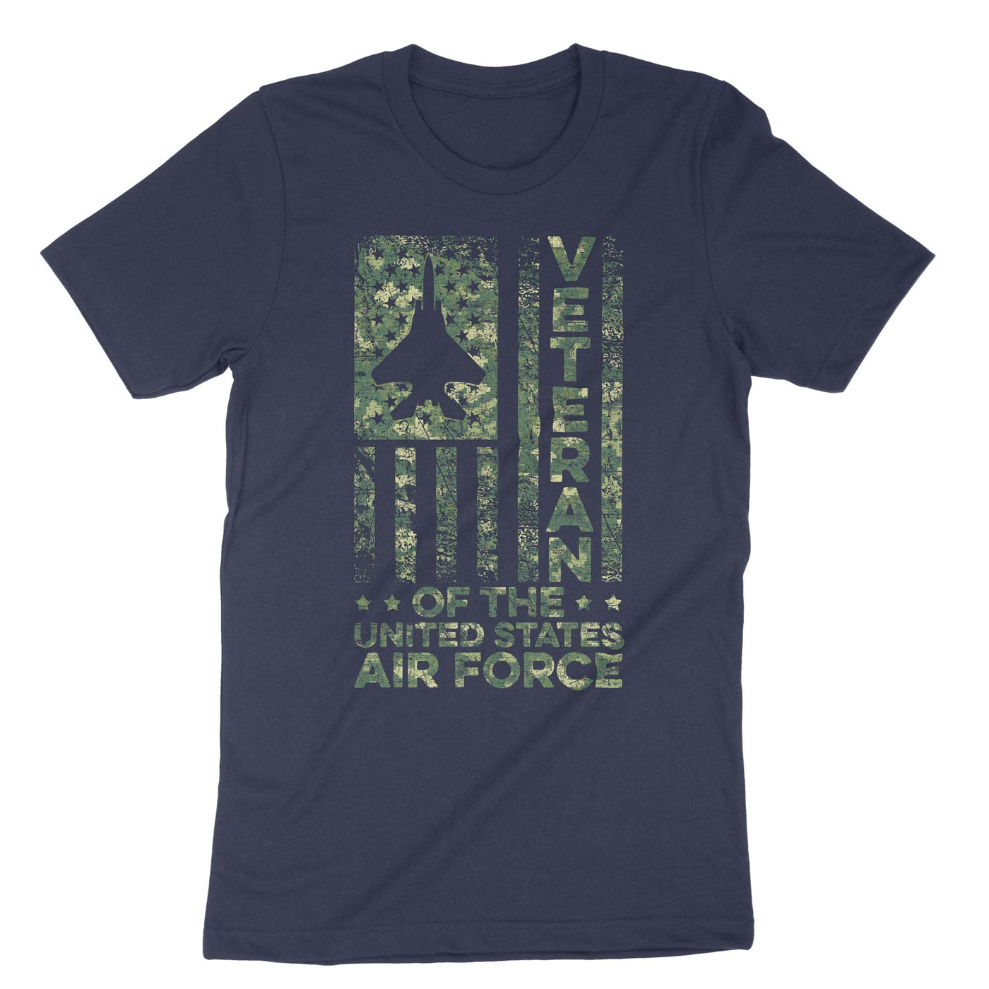 Navy Us Flag Air Force Veteran T-Shirt#color_navy