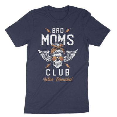 Navy Bad Moms Club Wine Provided T-Shirt#color_navy
