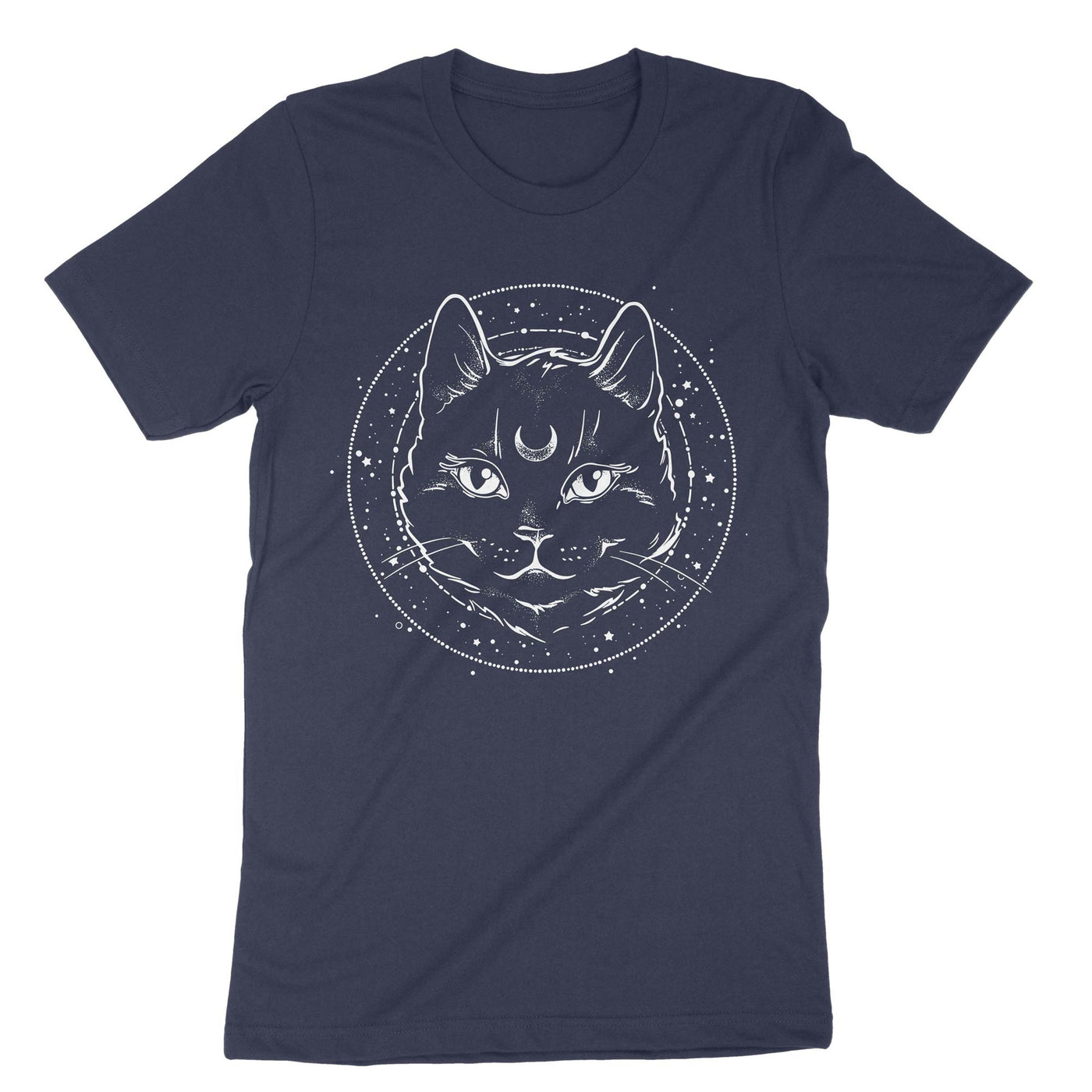 Navy Gothic Cat Witchcraft T-Shirt#color_navy