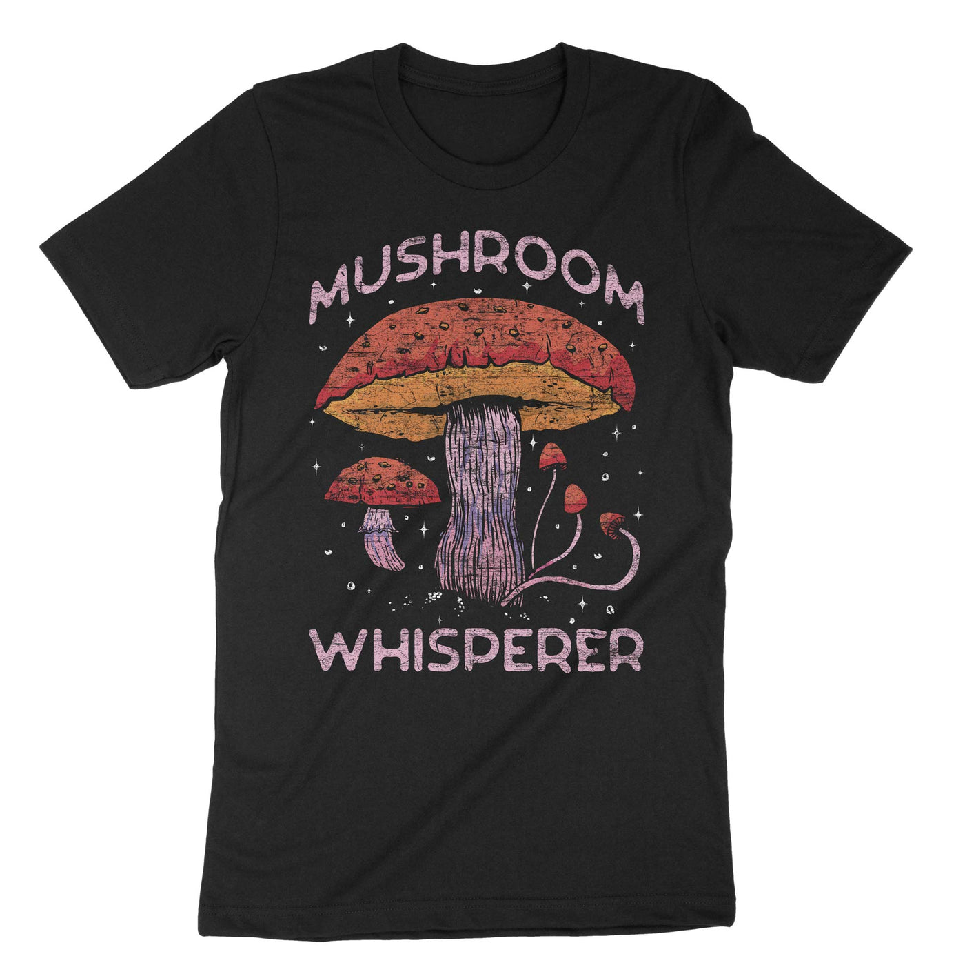 Black Mushroom Whisperer T-Shirt#color_black