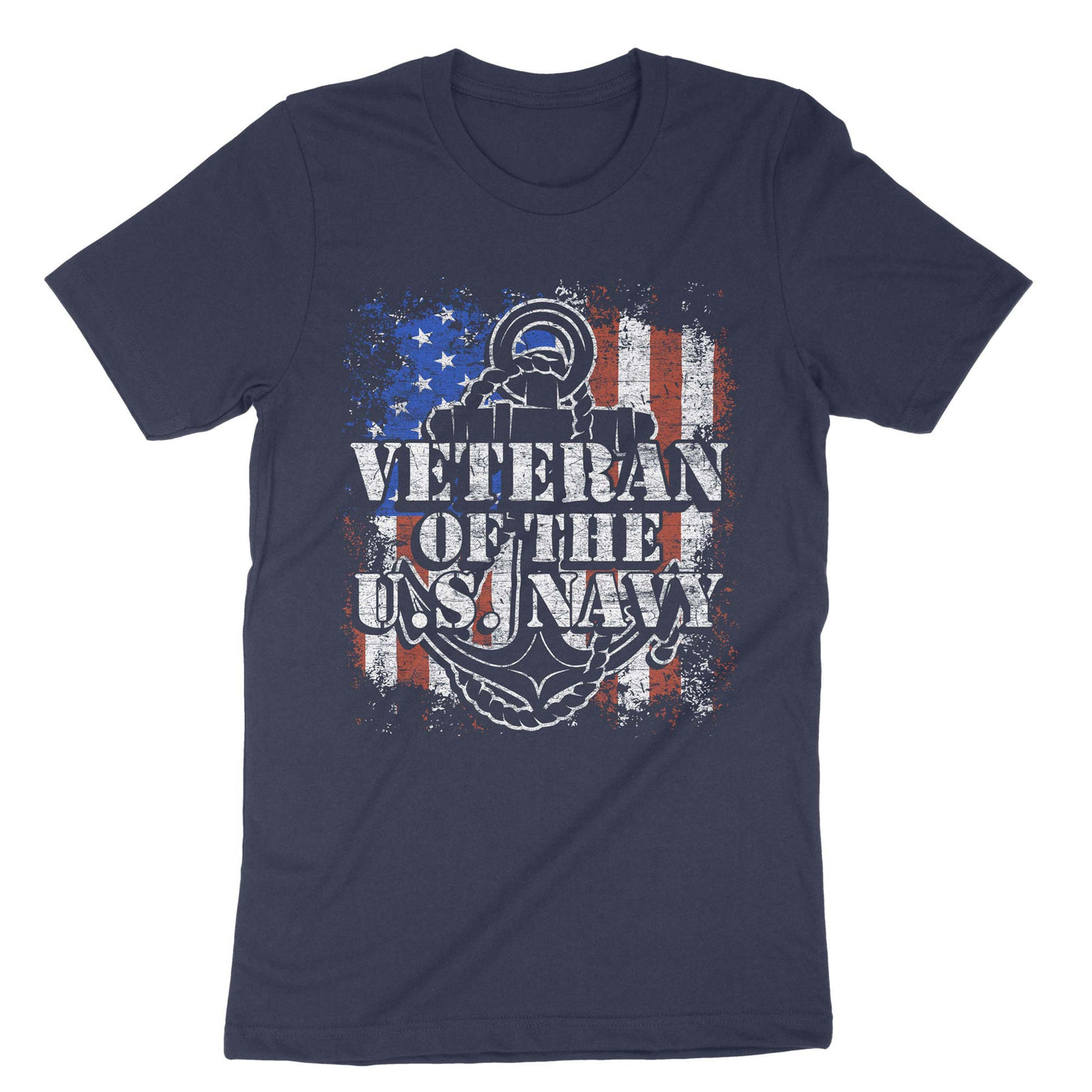 Navy Us Flag Navy Veteran T-Shirt#color_navy