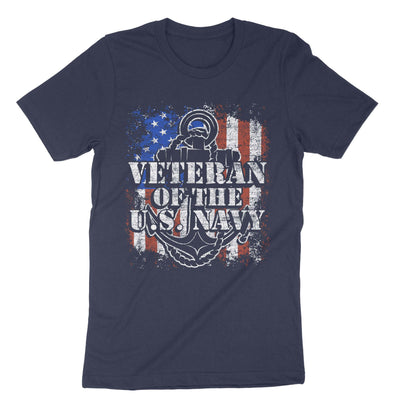 Navy Us Flag Navy Veteran T-Shirt#color_navy