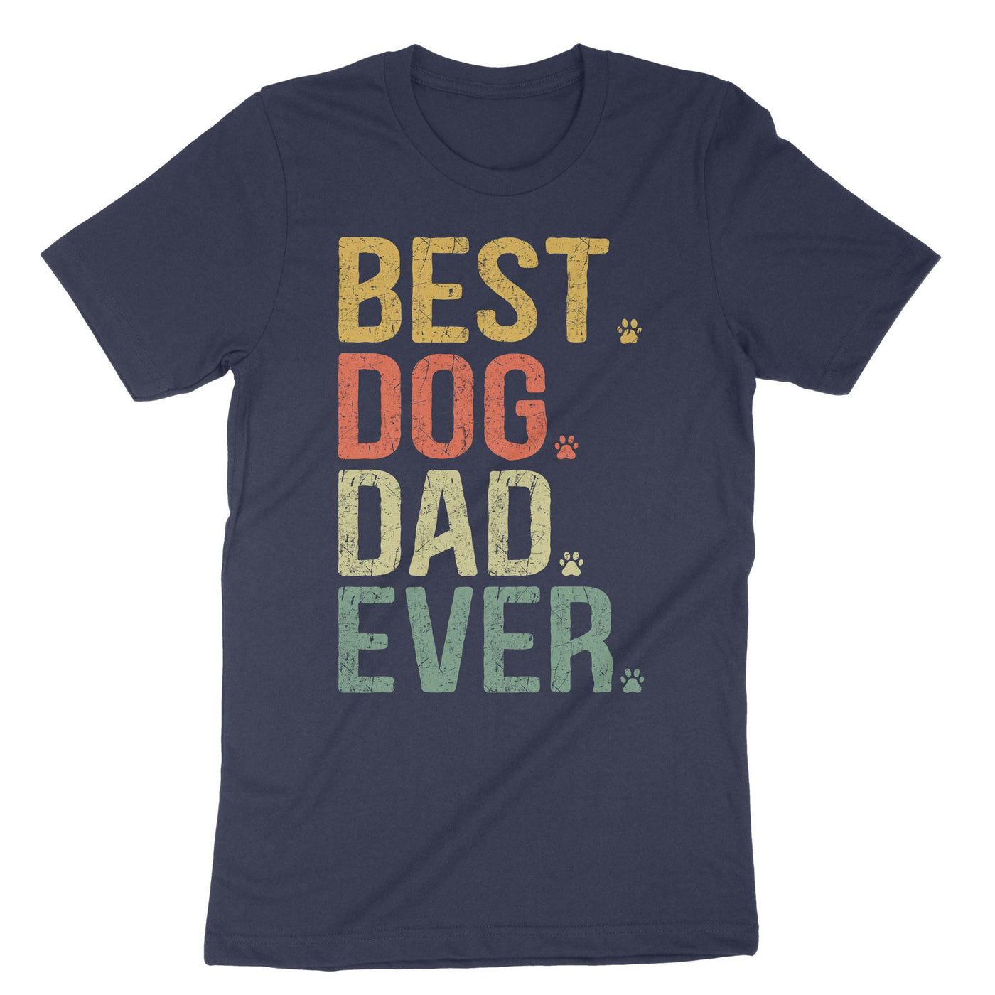 Navy Best Dog Dad Ever T-Shirt#color_navy