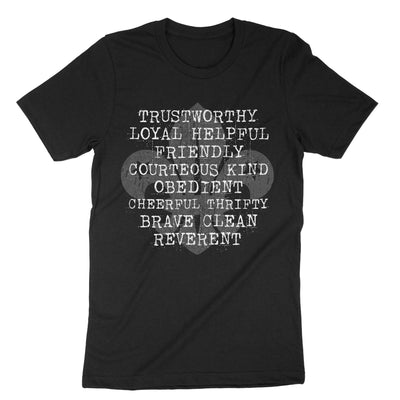 Black Scout Law Scouting T-Shirt#color_black