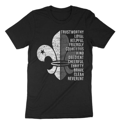 Black Scout Law Scouting T-Shirt#color_black