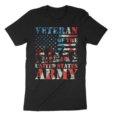 Black Us Flag Army Veteran T-Shirt#color_black