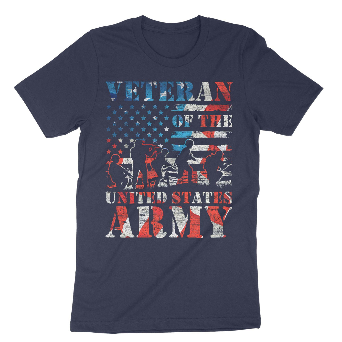 Navy Us Flag Army Veteran T-Shirt#color_navy