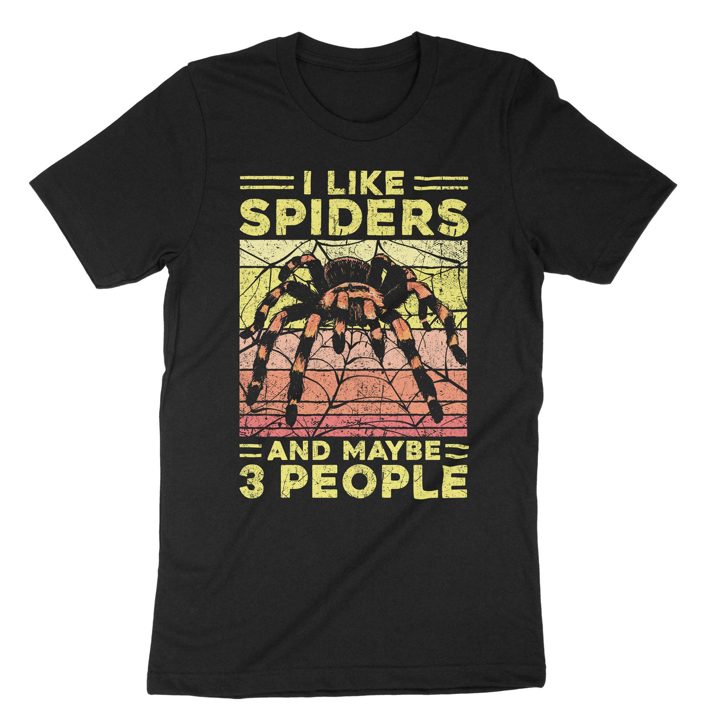 Black I Like Spiders and Maybe 3 People T-Shirt#color_black