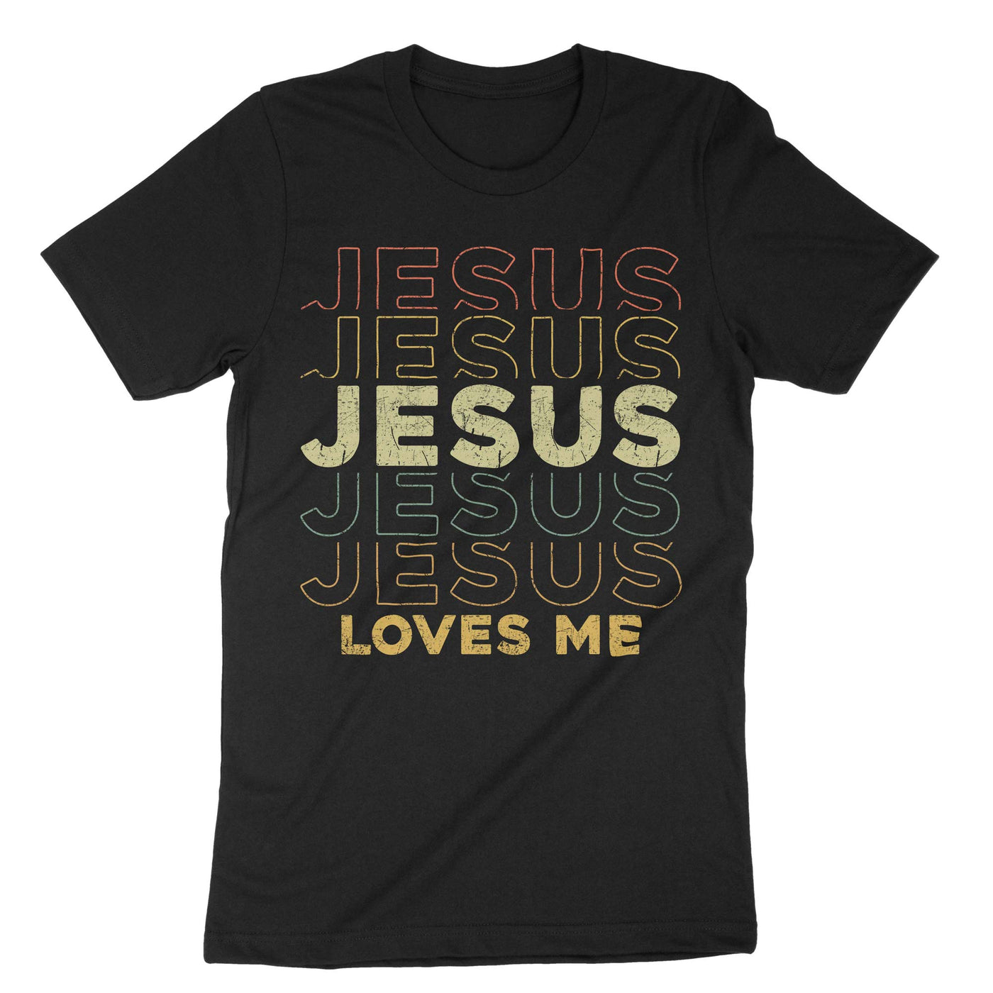 Black Jesus Loves Me T-Shirt#color_black