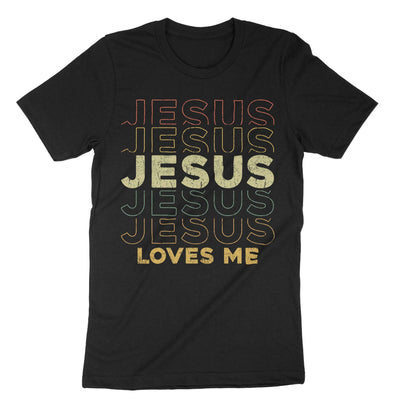 Black Jesus Loves Me T-Shirt#color_black