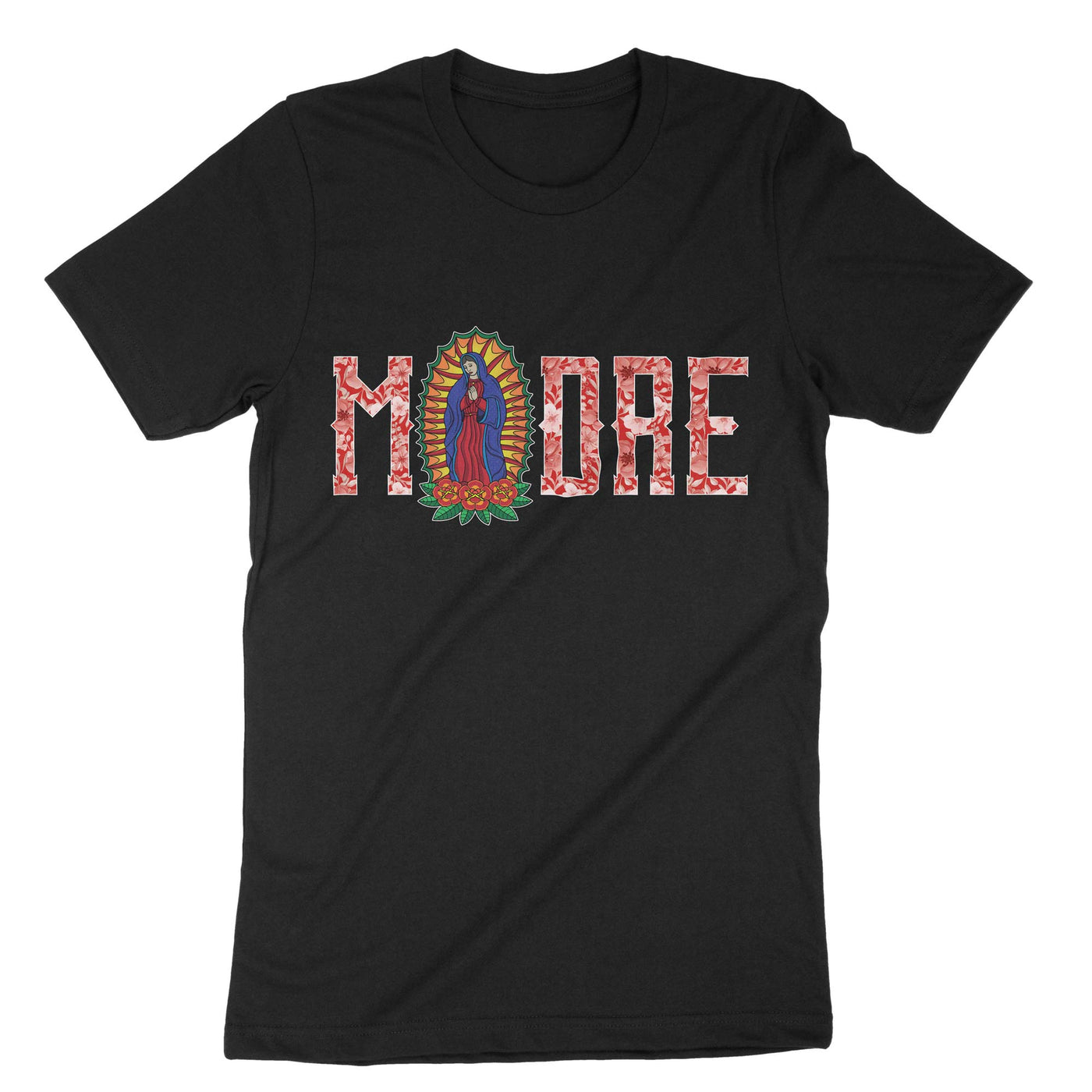 Black Madre Virgen De Guadelope T-Shirt#color_black