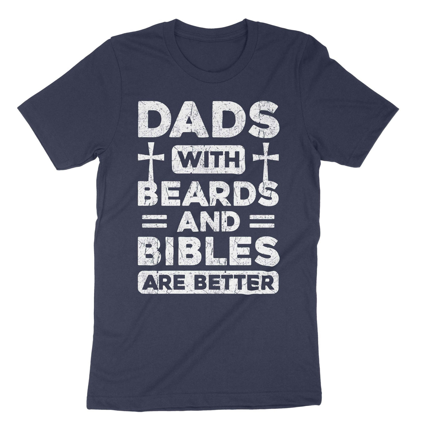 Navy Dad Beards Bibles T-Shirt#color_navy