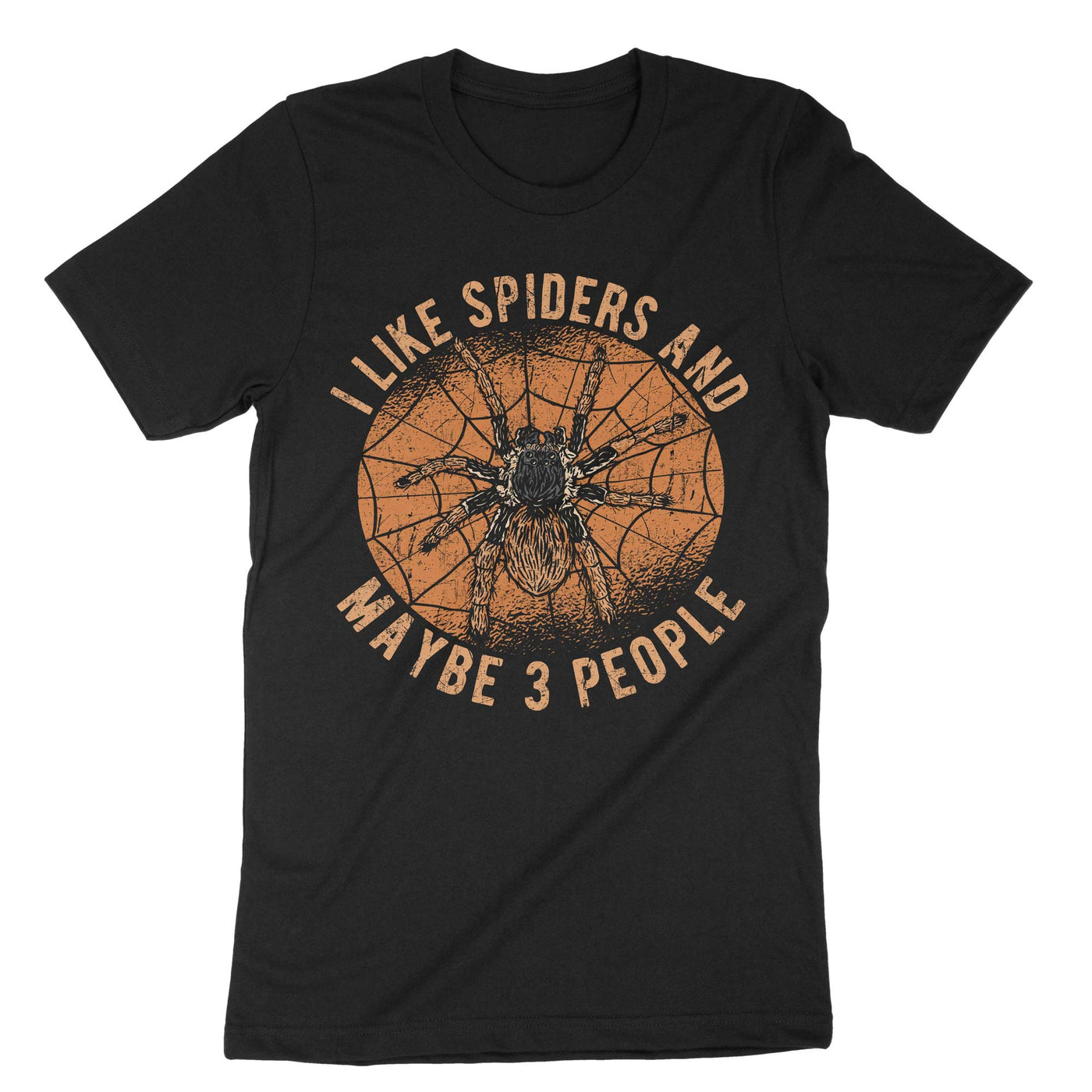 Black I Like Spiders and Maybe 3 People T-Shirt#color_black