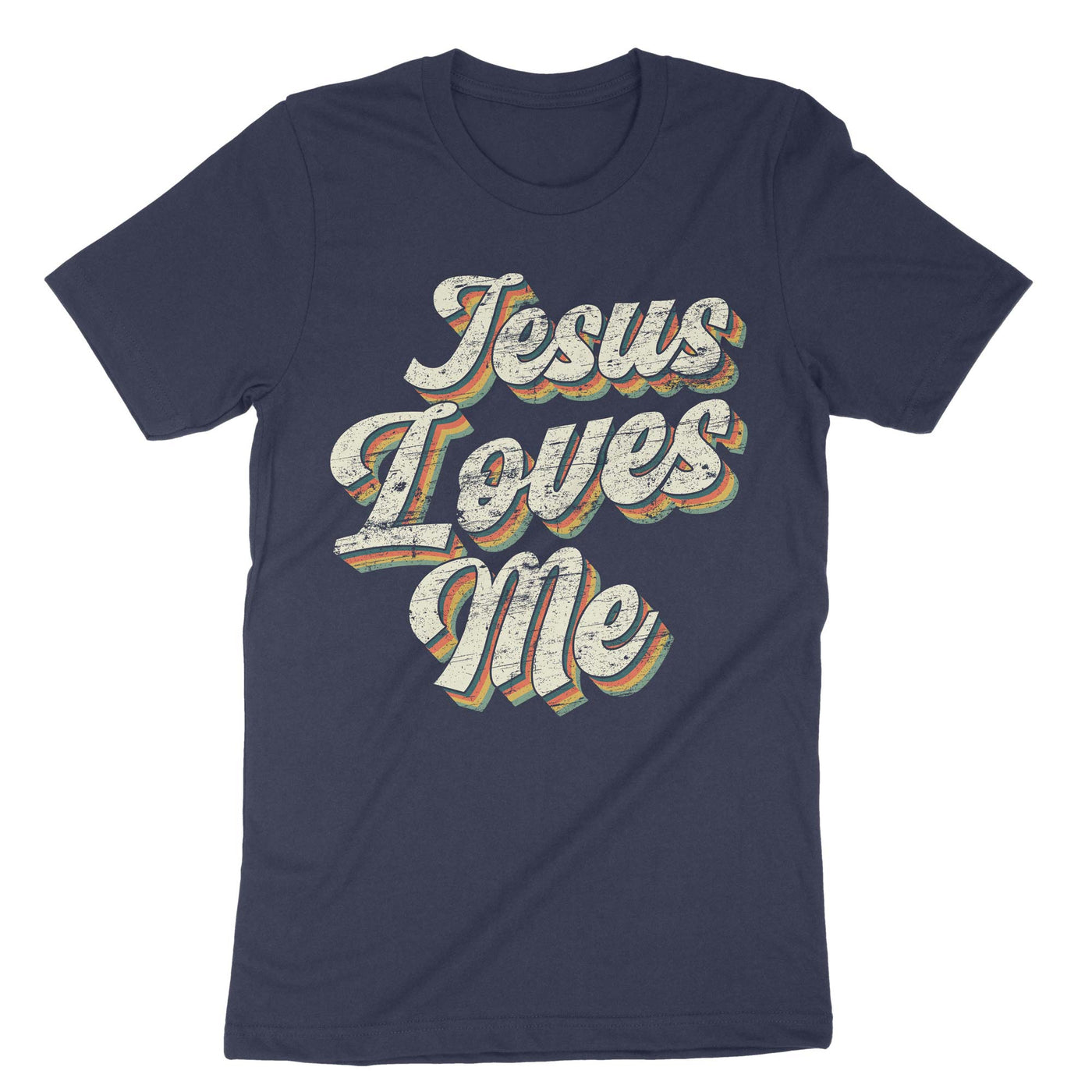 Navy Jesus Loves Me T-Shirt#color_navy