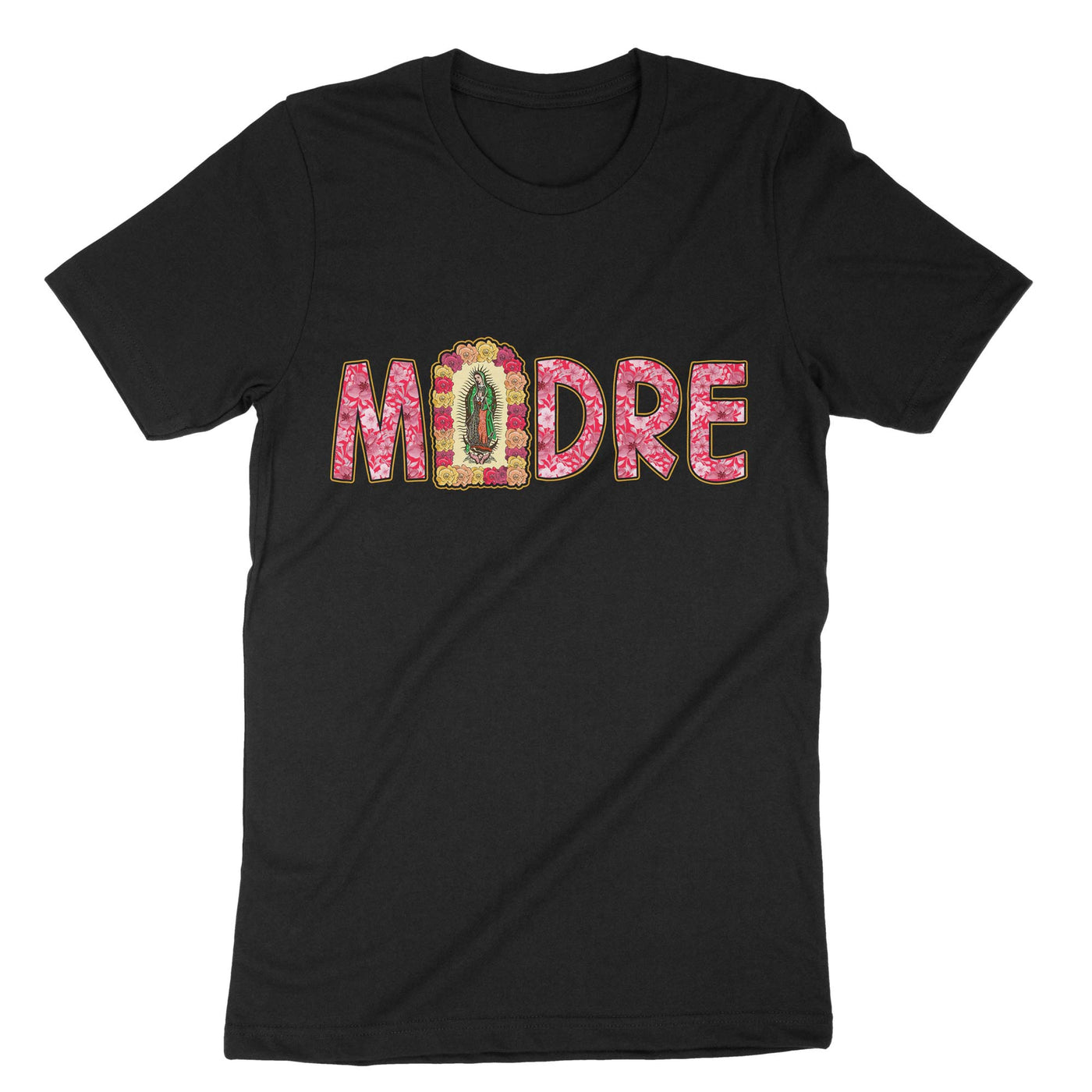 Black Madre Virgen De Guadelope T-Shirt#color_black