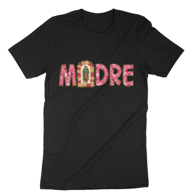Black Madre Virgen De Guadelope T-Shirt#color_black
