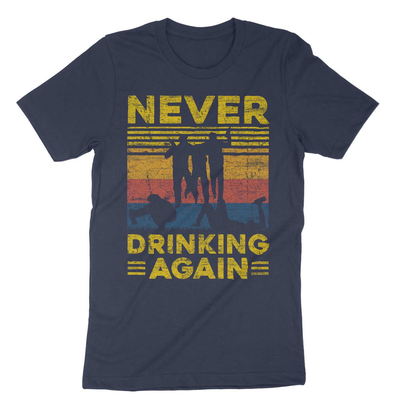 Navy Never Drinking Again T-Shirt#color_navy