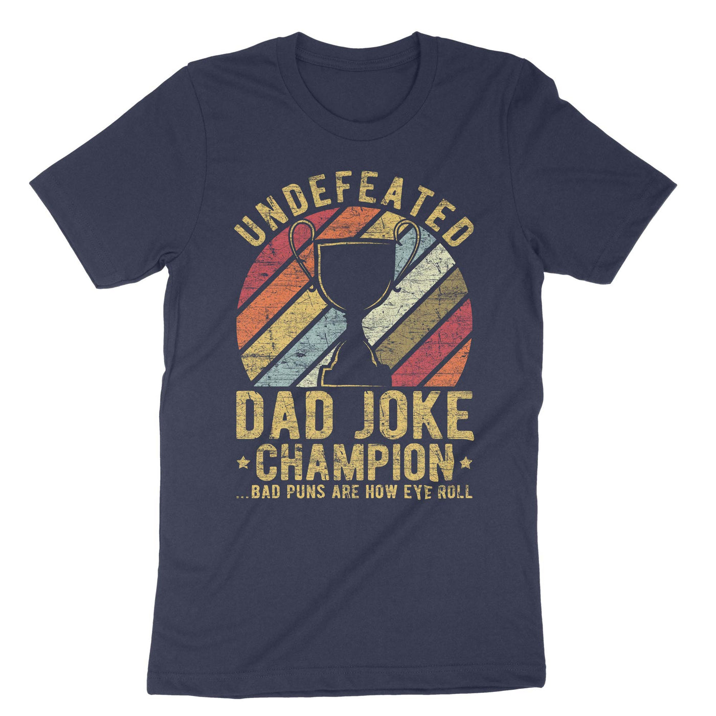 Navy Undefeateed Dad Joke Champion T-Shirt#color_navy