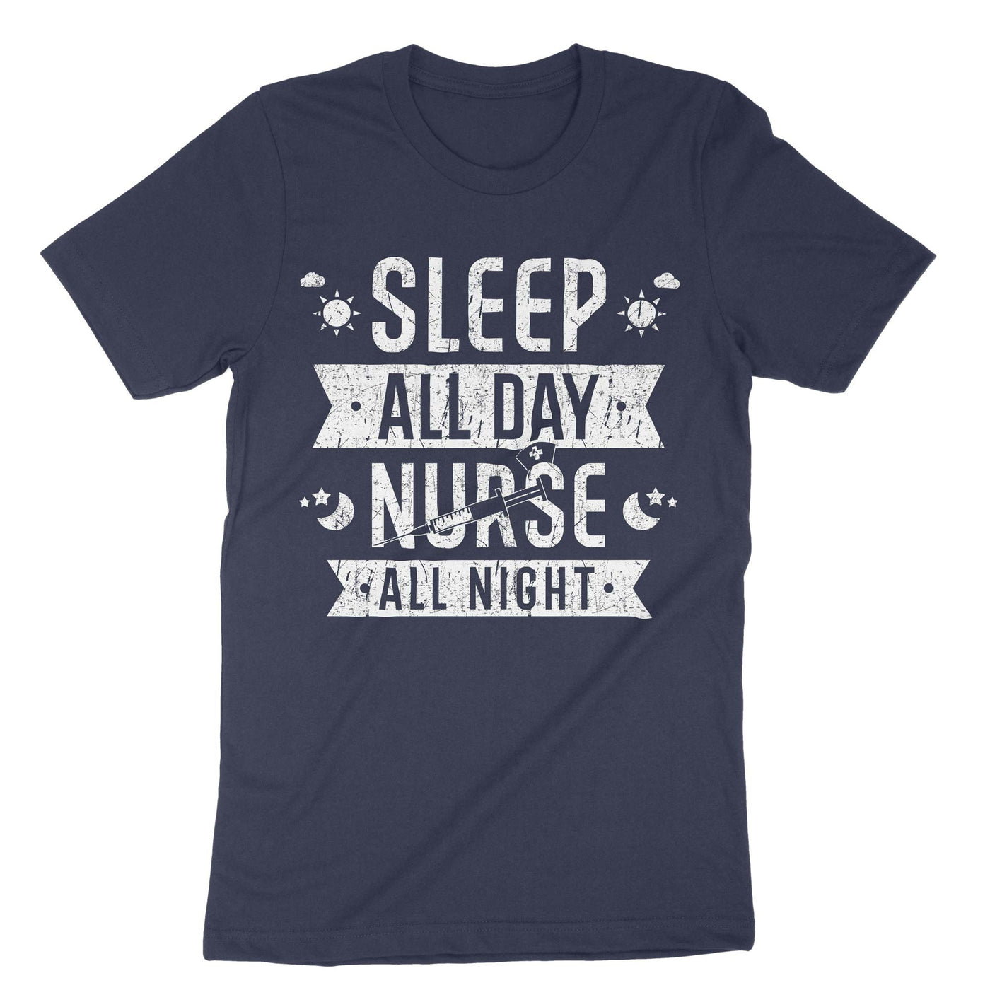 Navy Sleep All Day Nurse All Night T-Shirt#color_navy